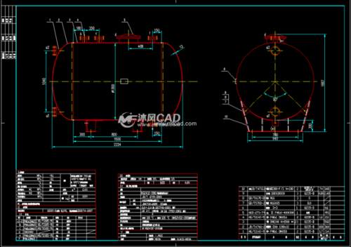 卧式搪玻璃储罐图纸
